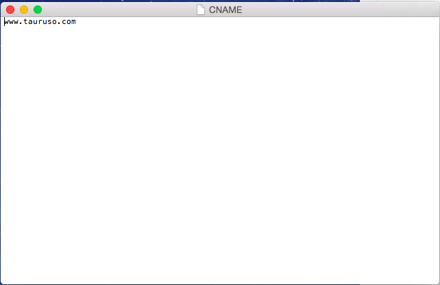 Create a simple .txt file and name it CNAME